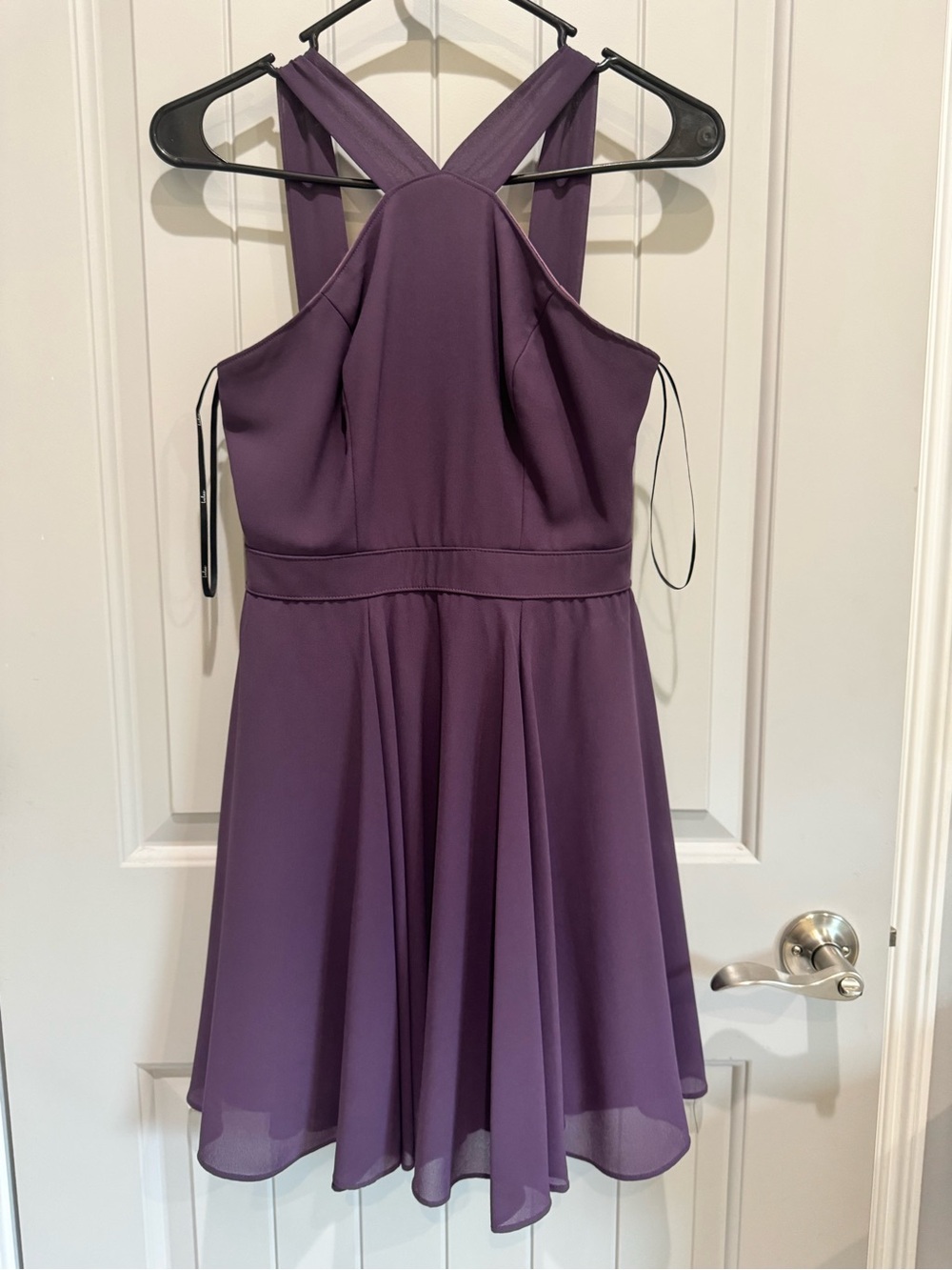 Lulu's Plum Purple Chiffon A-Line Dress